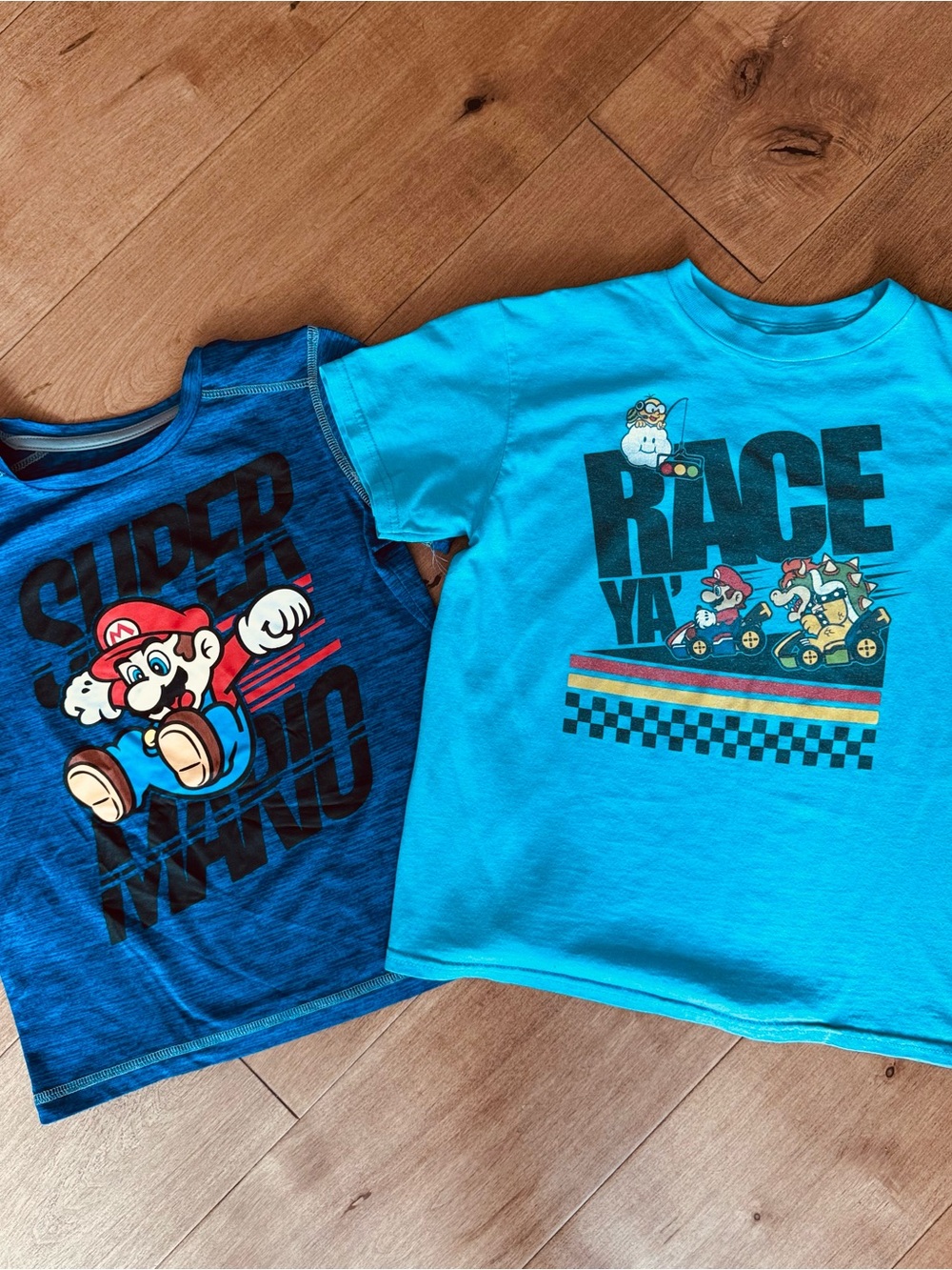 jumping beans Blue & Turquoise Super Mario Graphic Tees
